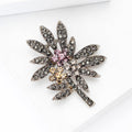 Alloy Rhinestone Palm Tree Brooch Scarf Buckle Pin For Cardigans view 3