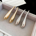 European American Metal Teardrop Stud Earrings Minimalist Statement Fashion Jewelry For Women view 3