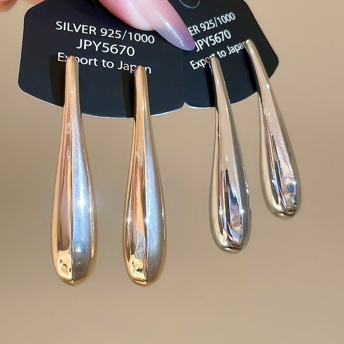 European American Metal Teardrop Stud Earrings Minimalist Statement Fashion Jewelry For Women