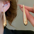 European American Metal Teardrop Stud Earrings Minimalist Statement Fashion Jewelry For Women view 4