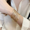 Fashion Plastic Open Cuff Bangle With Flower Star Geometric Charms High End European Style view 3