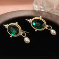 New Chinese Style Rice Pearl Drop Earrings For Women Glossy 3D Qipao Elegant Jewelry view 3