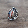 European American Distressed Metal Flower Ring Vintage Style Fashion Finger Jewelry view 3