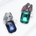 Alloy Glass Parrot Brooch With Rhinestones For Suit Decoration view 3