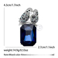 Alloy Glass Parrot Brooch With Rhinestones For Suit Decoration view 5