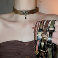 Vintage Leather Square Letter Butterfly Heart Ethnic Alloy Choker Necklace view 1