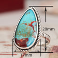 New Chinese Style Faux Natural Stone Teardrop Ring, Vintage Bohemian Women's Accessory view 4