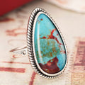 New Chinese Style Faux Natural Stone Teardrop Ring, Vintage Bohemian Women's Accessory view 5