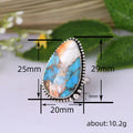Vintage Faux Marble Ring For Women With Metal Edge Locking Design Niche Fashion Jewelry view 4