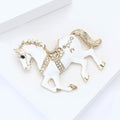 Alloy Enamel Rhinestone Horse Brooch Pin For Suit And Coat view 3