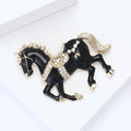 Alloy Enamel Rhinestone Horse Brooch Pin For Suit And Coat view 2