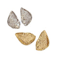 European American Style Thick Edge Triangle Metal Stud Earrings With Silver Pins view 5