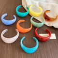 European Style Marbled Resin Wide Bangle Minimalist Statement Bracelet For Women view 4