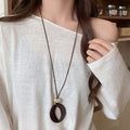 Vintage Acrylic Resin Round Geometric Ethnic Style Sweater Necklace For Women view 4