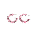 Halloween Colorful C Shape Acrylic Hoop Stud Earrings With Skull Ghost Pattern Statement Earrings view 5