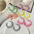 Halloween Colorful C Shape Acrylic Hoop Stud Earrings With Skull Ghost Pattern Statement Earrings view 2