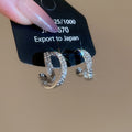 Alloy Silver Needle Sparkling Zircon Double Layer C-Shaped Geometric Drop Earrings For Women view 4