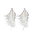 Elegant Rhinestone Feather Butterfly Tassel Drop Earrings For Women, Geometric Luxury Style view 5