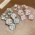 Metal Painted Flower Tassel Drop Earrings Sweet Floral Pendant Ear Studs For Women view 2