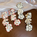Metal Painted Flower Tassel Drop Earrings Sweet Floral Pendant Ear Studs For Women view 4