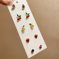 Sparkling Rhinestone Fruit Stud Earrings Alloy Strawberry Cherry Sweet Pastoral Jewelry For Women view 2