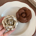 Elegant Flocked Fabric Flower Brooch For Commuter Outfits Niche Fashion Pin Accessory view 2