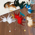 Bohemian Feather Resin Pendant Drop Earrings For Women European American Fashion Ear Hooks view 2
