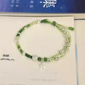 Handwoven Cord Lucky Clover Star Beaded Adjustable Forest Style Bangle For Women view 1