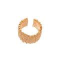 Light Luxury Alloy Open Ring With Crumpled Texture Geometric Design For Women view 5