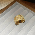 Light Luxury Alloy Open Ring With Crumpled Texture Geometric Design For Women view 4