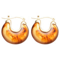 French Vintage Resin Geometric U Shape Round Stud Earrings For Women Autumn Winter Fashion view 5