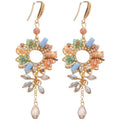French Court Style Zircon Flower Tassel Crystal Drop Earrings With Vintage Luxury Design view 5