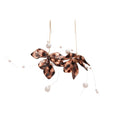 Vintage Acrylic Flower Petal Pearl Tassel Drop Earrings, Statement Ear Hook Jewelry view 5