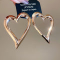 Smooth Metal Heart Pendant Drop Earrings For Women, Minimalist European American Fashion Ear Jewelry view 4