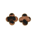 Alloy Silver Needle Rhinestone Leopard Print Cat Flower Heart Stud Earrings For Women view 5