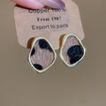 Alloy Silver Needle Rhinestone Leopard Print Cat Flower Heart Stud Earrings For Women view 4
