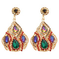 Elegant Court Style Teardrop Zircon Crystal Drop Earrings With Silver Needle view 5