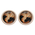Leopard Print Faceted Acrylic Geometric Round Stud Earrings For Women European Style view 5