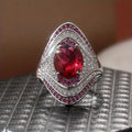 Royal Noble Style Imitation Ruby Ring For Women, Luxury Fashion Jewelry view 3