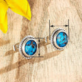 Twisted Rope Stud Earrings For Women, Vintage Elegant Faux Turquoise Epoxy Drop Ear Jewelry view 4