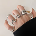 Minimalist Alloy Oval Geometric Ring Jewelry Set For Women, Light Luxury Commuter Style view 3