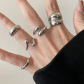 Minimalist Alloy Oval Geometric Ring Jewelry Set For Women, Light Luxury Commuter Style view 1
