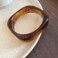 Vintage Acrylic Irregular Leopard Print Bangle For Women Light Luxury Statement Jewelry view 3