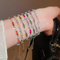 Light Luxury Copper Teardrop Zircon Bracelet For Women With Sparkling Inlaid Stone Design view 3