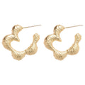 Modern Minimalist Metal Flower Wave Drop Earrings With Silver Pins For Women view 5