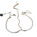 Light Luxury Alloy Rhinestone Geometric Square Curved Body Chain Necklace For Women view 5
