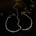 Light Luxury Alloy Rhinestone Geometric Square Curved Body Chain Necklace For Women view 4