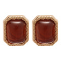 Vintage Maillard Acrylic Geometric Stud Earrings With Silver Posts, Court Style Light Luxury Jewelry view 5