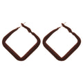 Korean Minimalist Fabric Flocked Square Diamond Pendant Hoop Earrings For Women view 5