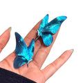 Colorful Painted Alloy Butterfly Drop Earrings With Rhinestone Accents For Women view 5